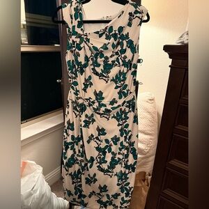 Eva Mendes for New York & Company Teal Floral Midi Dress